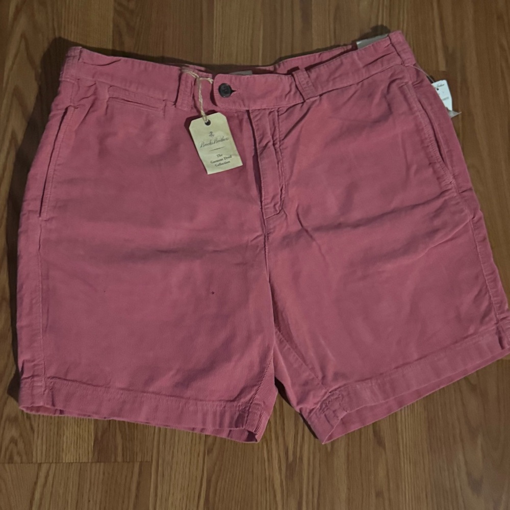 Brooks Brothers Men's  Pink Flat Front Shorts Size 38 Preppy Old Money Golf‎ NWT